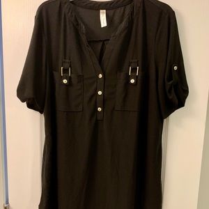 womens top (size Medium) with gold buttons by PerSeption Concept